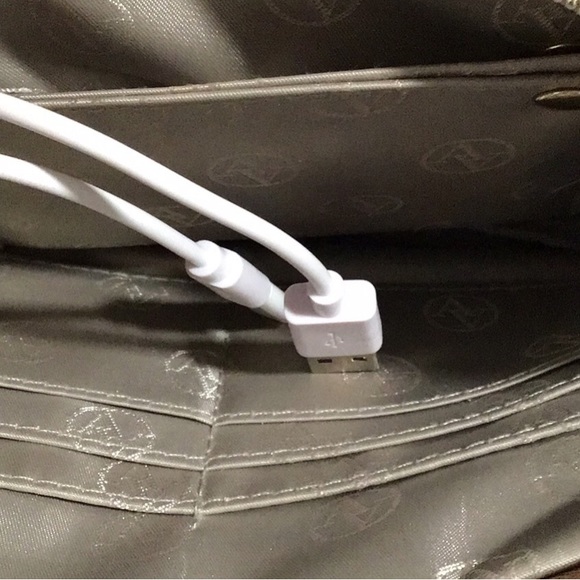 Adrienne Vittadini Wristlet/Clutch with Detachable Phone Charger Pack, Gold - Picture 9 of 10